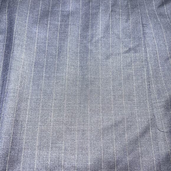 BURBERRY Sport Coat Size 50R Navy Pinstripe Wool Jacket Kensington Blazer FLAWED - Picture 8 of 11